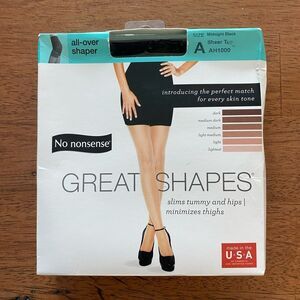 No Nonsense Great Shapes Midnight Black All Over Shaping Tights, Size A